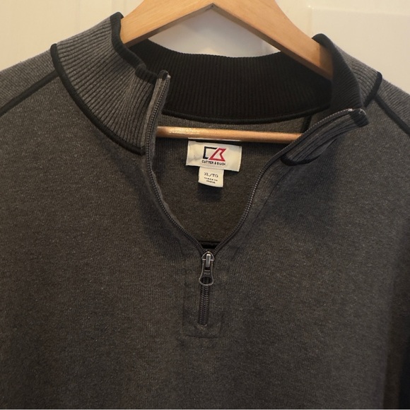 Cutter and Buck Men's Charcoal Zip-Up Sweater - Picture 4 of 8